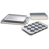 Caraway 5-Piece Non-Stick Ceramic Bakeware Set | Baking Sheets, Assorted Baking Pans and Storage, Aluminized Steel Body, Non-Toxic, PTFE and PFOA Free, Cream