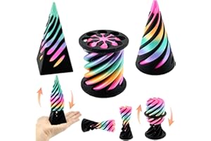 LYZBBSOY 3 Packs Impossible Cone,Spiral Cone Fidget Toy Impossible Pyramid Passthrough Toy,3D Printed Spiral Cone Fidget Toy,Mini Vortex Thread Illusion Desktop Deco Souvenir Gift for Anxiety Relaxing