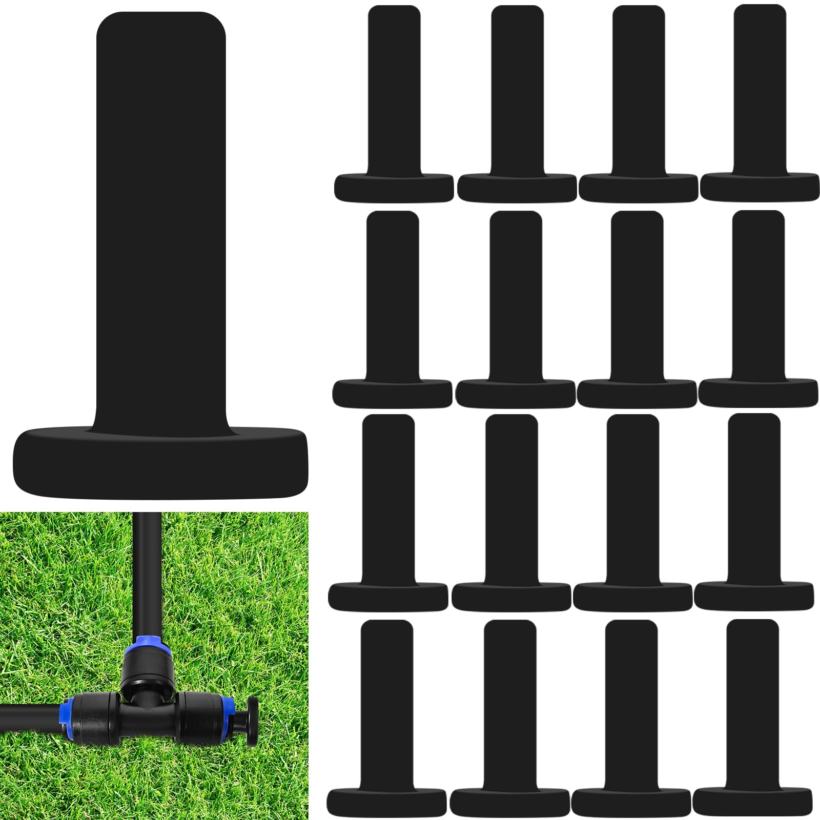 Photo 1 of 20 Pack 1/4" End Plugs for Drip Irrigation Tee Connectors, Quick Connect Universal Drip Irrigation Tubing Coupling Valve, Connector Locking Fitting for Sprinkler or Drip Irrigation System