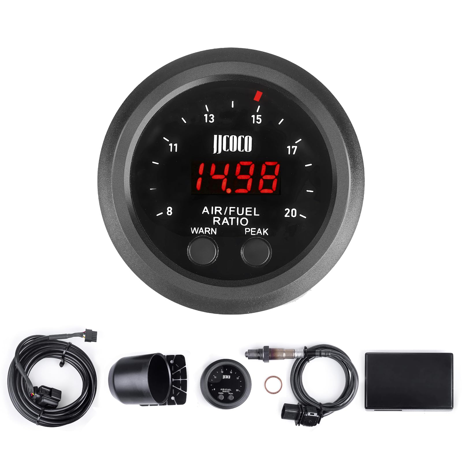 Photo 1 of ZHSYMX Universal Digital Wideband Air/Fuel Ratio AFR Gauge Kit - 2-1/16"(52mm) with Sensor and Controller Box-Wideband UEGO AFR O2 Oxygen Sensor Controller Gauge