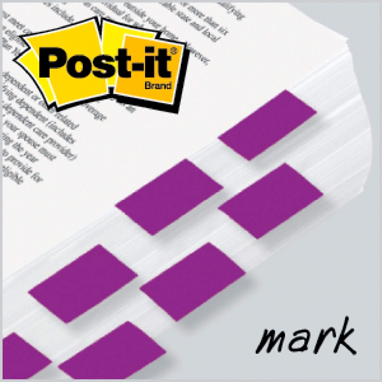 Post-it Standard Page Flags in Dispenser  1in Wide, Purple 100 Flags, 680-PU2: Office Products