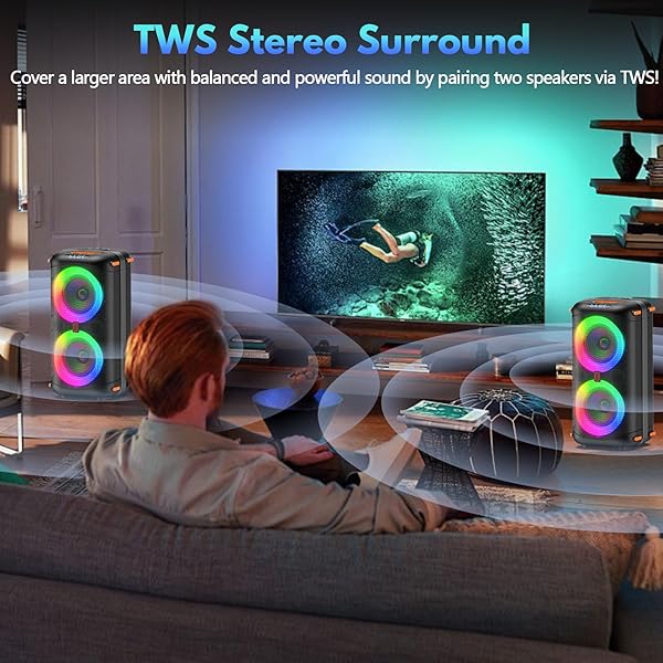KARAOKE MACHINE WITH 2 WIRELESS MICROPHONES, PORTABLE BLUETOOTH 5.3 KARAOKE SPEAKER FOR HOME PARTY OUTDOORS, PA SYSTEM FOR ADULTS WITH ECHO ADJUSTMENT/LED LIGHTS, SUPPORT TV/USB/AUX/TF