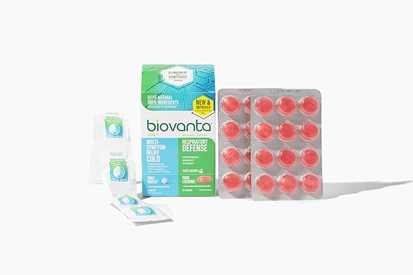 BIOVANTA COLD AND FLU RELIEF KIT PLUS IMMUNE SUPPORT, 6 PLANT-BASED ASPIRIN TABLETS, 24 TART CHERRY WITH COOLING MINT, SUGAR FREE IMMUNE-BOOSTING COUGH DROPS