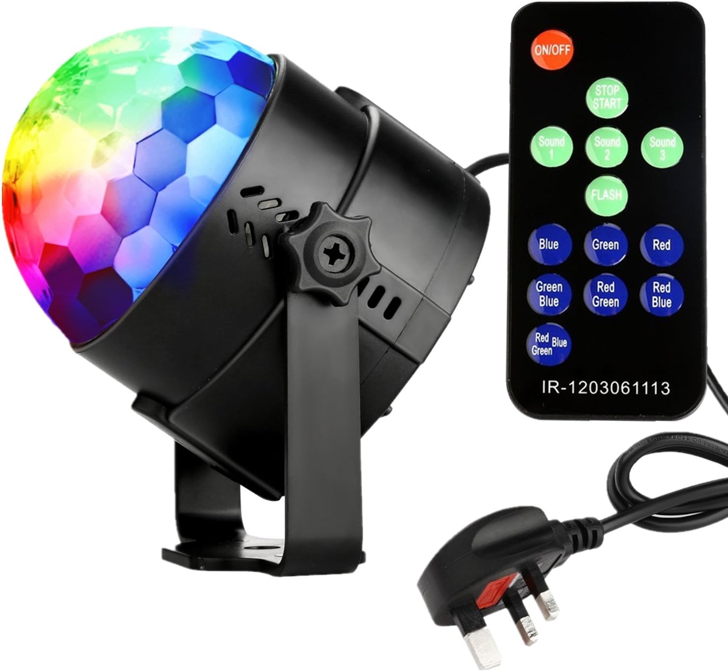 Coidea Disco Lights Glitter Ball LED Sound Actived 7 Colors Disco Ball Light 3W Strobe Light RGB Mirror Ball DJ Lights Stage Light Party Lights Show for Celebrations parties DJ Karaoke Wedding Outdoor and more(with Remote)