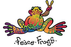 Enjoy It Peace Frogs Hope Peace Frogs Car Sticker, Outdoor Rated Vinyl Sticker Decal for Windows, Bumpers, Laptops or Crafts