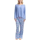 Goodnight Kiss Women's Pajama Set, Ultra Soft Loungewear, Long Sleeve Shirt and Pants - Cherry & Merry - Pijamas de Mujer