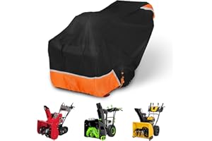 SAPUBK Two-Stage Snow Browers Cover 600D Black Oxford with Waterproof Coating & Windproof Belt for Sun Rain Dust Snow Protection 58''(L) x 33''(W) x 52''(H)