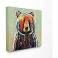 Stupell Industries Abstract Painted Black Bear Canvas Wall Art, 30 x 30, Multi-Color