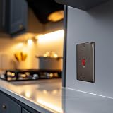 BG Electrical Nexus Metal Large Cooker Switch 45A Black Nickel LED Indicator view 6