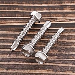 #14 x 1" Sheet Metal Screws Hex Washer Head Self