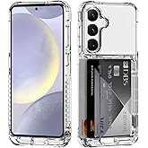 ACANDYA for Samsung Galaxy S24 Case Wallet Clear Protective Case with Credit Card Holder Heavy Duty Protection Shockproof Anti-Scratch Anti-Yellow Cover for Samsung Galaxy S24 6.2 inch Transparent
