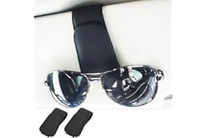 MOTANEY 2 Packs Sunglasses Holder for Car, Soft Microfiber Leather Car Sunglass Holder Eyeglass Holder, Car Accessories for Women/Men, Ticket Card Sunglass Clip for Car Visor Organizer Car Essentials