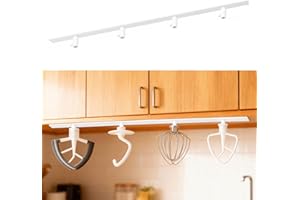 KIDOT 4 Pcs Stand Mixer Attachment Holders Compatible with Kitchen Aid Mixer Accessories, Mixer Beater Scraper Hanging Holders Storage Organizer, Securely Holds 4 Mixer Attachments Space Saver, White