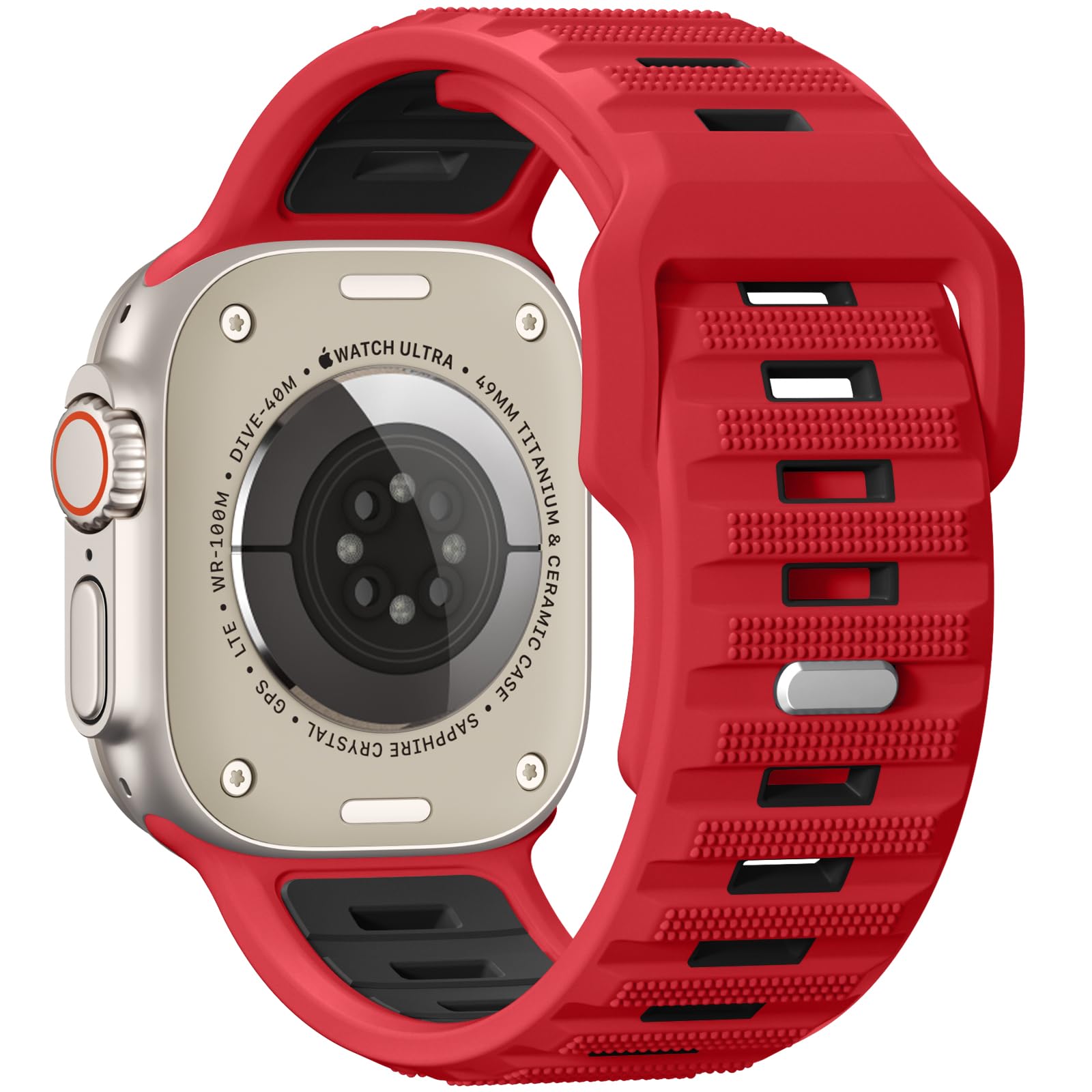 Photo 1 of Sport Bands Compatible with Apple Watch Ultra 3/Ultra/Ultra 2 Band, Apple Watch Bands for Men 49mm 46mm 45mm 44mm 42mm, Silicone Loop Wide Waterproof Strap for iWatch Series 11 10 9 8 7 6 5 4 SE 3 2 1