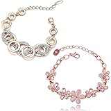 Shining Diva Fashion Collection Gold Plated Charm Bracelet for Women (Rose Gold)(cmb285_8306b_9556b)
