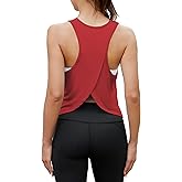 Bestisun Workout Tops for Women Split Back Cropped Yoga Athletic Sports Shirts