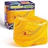Fidget Toys Squishy Stress Cube, Stress Balls for Adults Kids Squishies Anxiety Relief, Ice Cube Squishy Sensory Toys for Kids with Autism, Fidgets for Classroom Prizes Party Favors Toys (Orange)