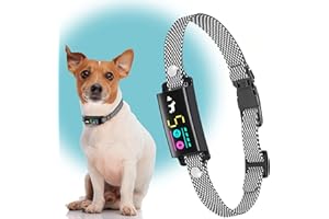 TRAINTAIL No Shock Bark Collar for Small Dogs 8-40 lbs - Beep & Vibration, Smart Screen, 5 Sensitivity, Anti-False Trigger, Magnetic Rechargeable, IP67 Waterproof, Black/Grey