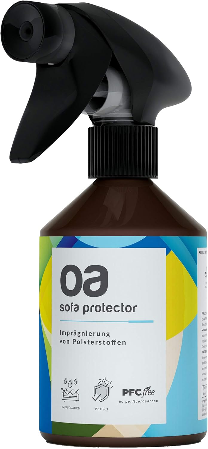 OA Sofa Protector Imprägnierspray (250ml) - 100% PFC frei und vegan - Wirksame Imprägnierung für Textil und Polster - Imprägnierung für Sofa, Imprägniermittel für Textilien - Nano Spray