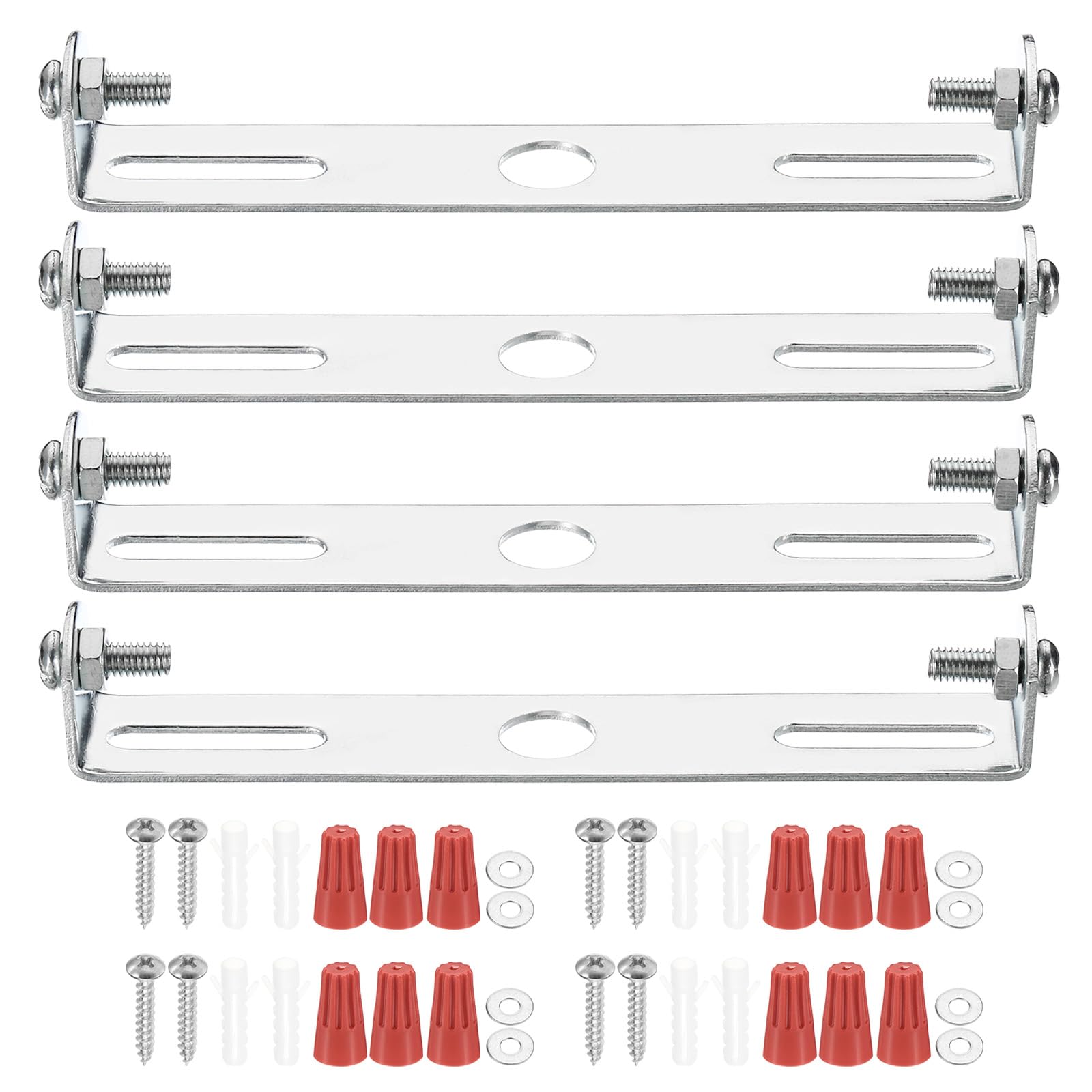Patikil 105mm (4.13") Universal Light Fixture Mounting Bracket Kit, 4 Set Crossbar Ceiling Light Plate with Screw for Wall, Ceiling, Pendant, Chandelier