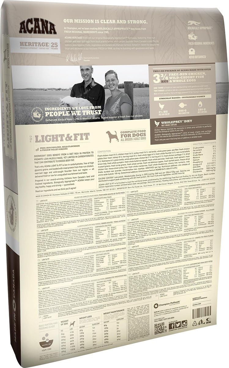 Acana Light and Fit Dog Food, 11.4 kg, 11.4 kg (Pack of 1) - Image 3