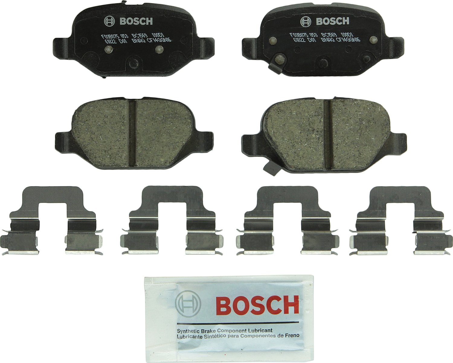 bosch bc1569 quietcast premium ceramic disc brake pad set - compatible with select fiat 500; rear