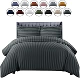 Moonlight20015 4 Piece Duvet Set Satin Stripes Charcoal Microfiber 200x200 view 7