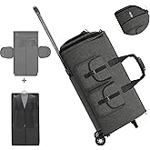 LemoHome Rolling Garment Bags for Travel,Convertible Duffle Bag with Wheels,Roller Carry on Luggage with Removable Garment Bag,Weekender Suitcase with Shoe Compartment for Men and Women (Grey2)