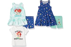Amazon Essentials Disney | Marvel | Star Wars | Frozen | Princess Girls and Toddlers' Mix-and-Match Outfit Sets, Multipacks