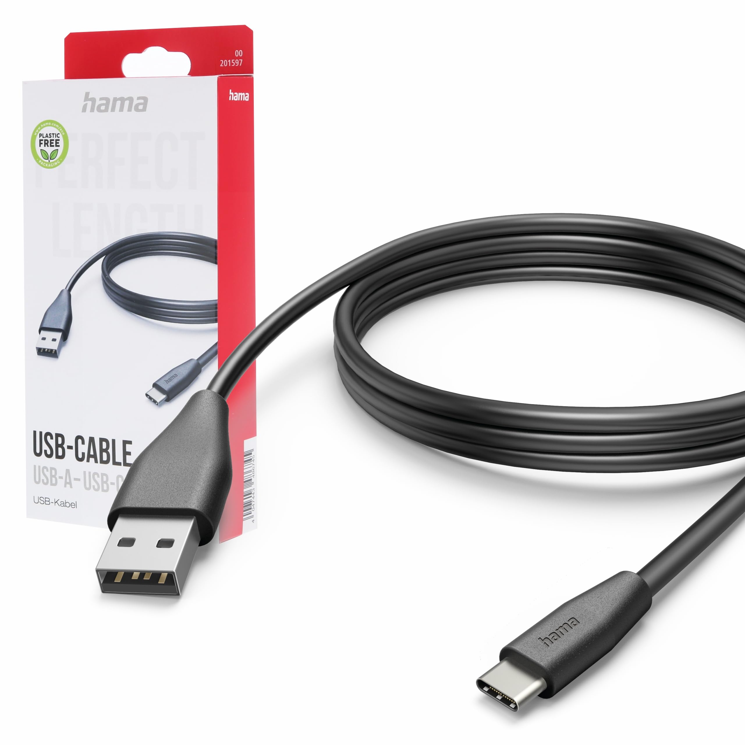 Hama USB C to USB A Charging Cable 3 m Black — image 1