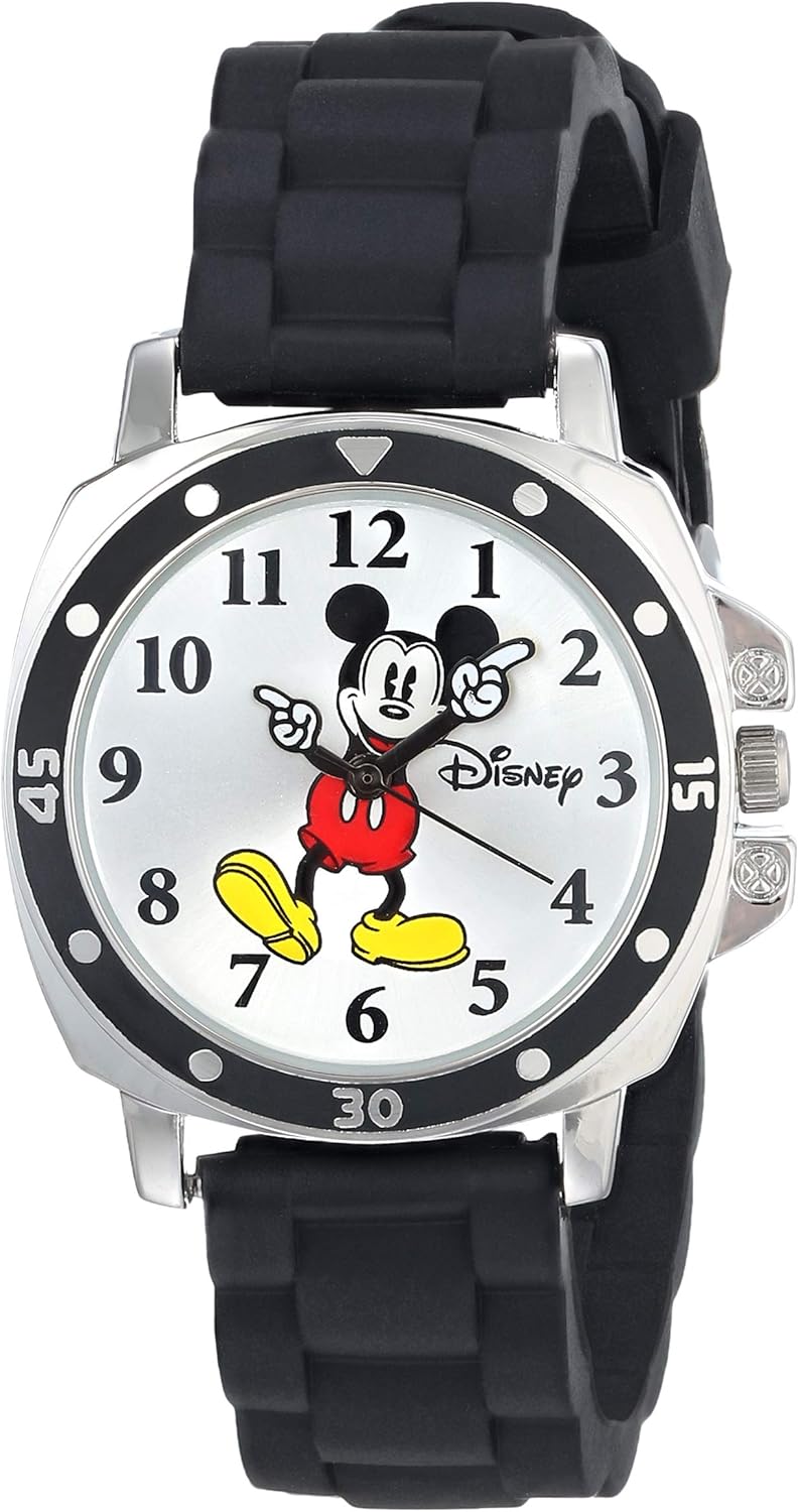 Disney Kids' MK1080 Mickey Mouse Black Rubber Strap Watch Amazon.ca