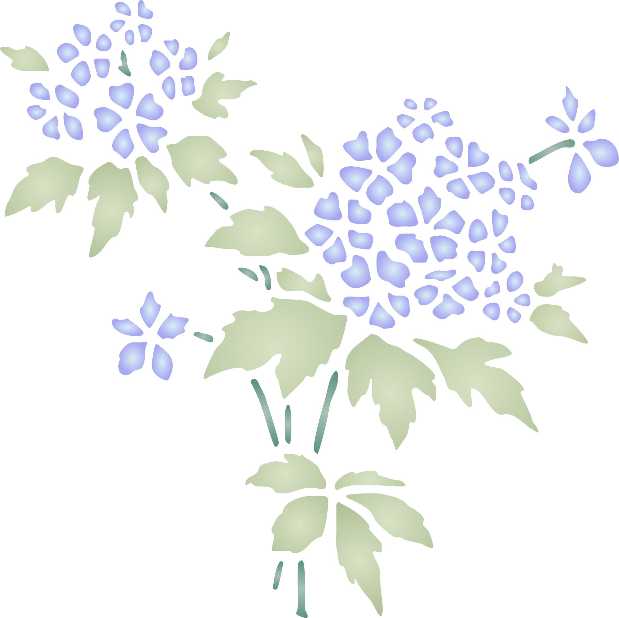 Wild Flowers Stencil - 21.5 x 21.5cm (L) - Reusable Flora Bouquet Bunch Wall Stencil Template