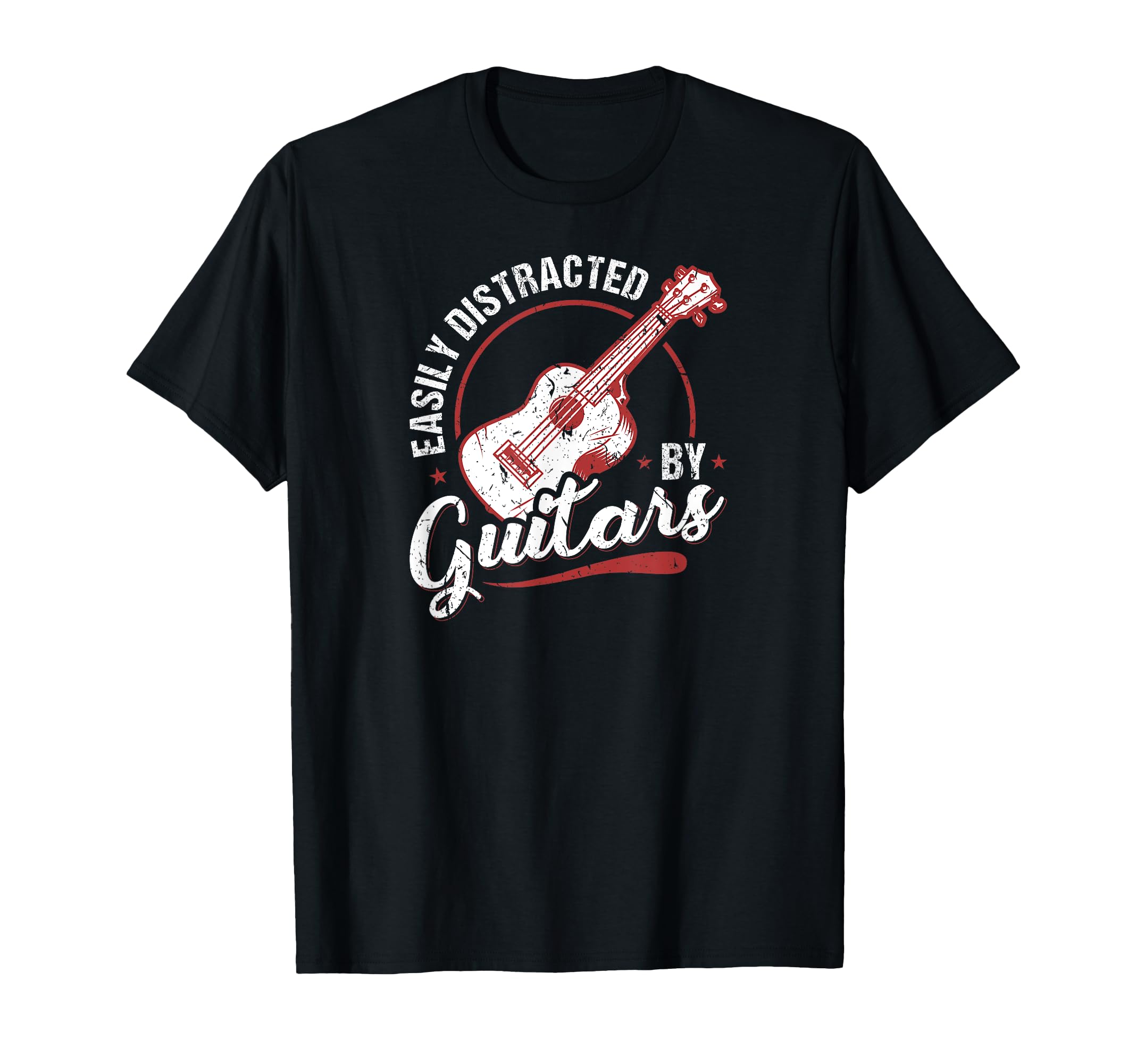 Guitarist Music Acoustic Guitar Distracted By Guitars T-Shirt