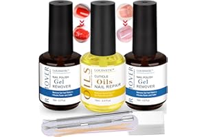 LOUINSTIC Gel Polish Remover - Gel Nail Polish Remover, 3-5 Munites Quick and Easy Gel Nail Remover with Nail Cuticle Oil for Nails 0.5 oz /15ml