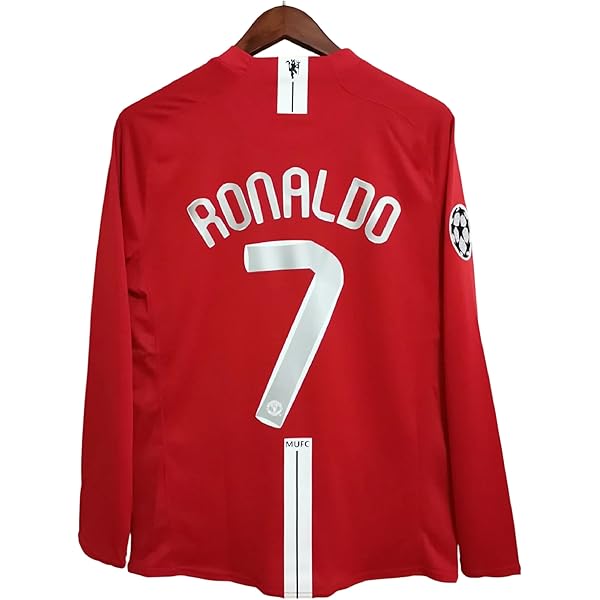 Amazon.com : Ronaldo #7 Man U Retro Red Long Sleeve 07/08 Soccer