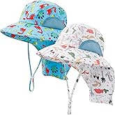 DUONITITI Baby Sun Hat UPF 50+ Mesh Liner Toddler Bucket Hats with Wide Brim Neck Flap for Outdoor Beach Swim