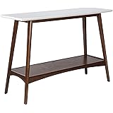 Madison Park Parker Console Tables-Solid Wood, Two-Tone Finish with Lower Storage Shelf Modern Mid-Century Accent Living Room