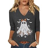 Women's T-Shirts V-Neck Boho Flowers Wildflowers Graphic Tees Shirts Cute Casual Summer Tops Short Sleeve T Shirt