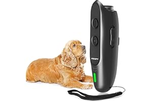 POIIOPY Anti Bark Device for Dog-Variable Frequency Ultrasonic Dog Bark Deterrent Rechargeable 2 in 1 Dog Barking Control Device Handheld Dog Training Tool Barking Behavior Trainer 16.4 Ft Range 100% Safe