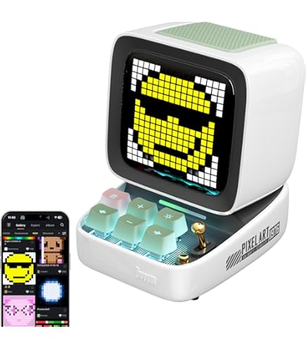 Amazon.com: Divoom Ditoo-Bluetooth-Speaker (White) with Pixoo-Max