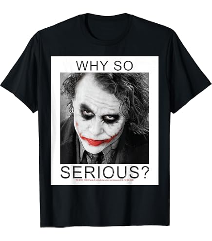 00s-ダークナイト　ジョーカー　Why so serious? Tシャツ Amazon.com: Popfunk The Dark Knight Heath Ledger Why So Serious
