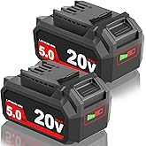 JGSPJ 2Pack 5.0Ah Replacement for Skil 20V Battery BY519601 BY519603 BY519702 BY519701,Compatible with Skil Pwrcore 20 Volt Cordless Power Tools