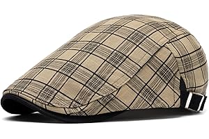 Men's Cotton Flat Snap Hat Ivy Gatsby Newsboy Hunting Cabbie Driving Cap