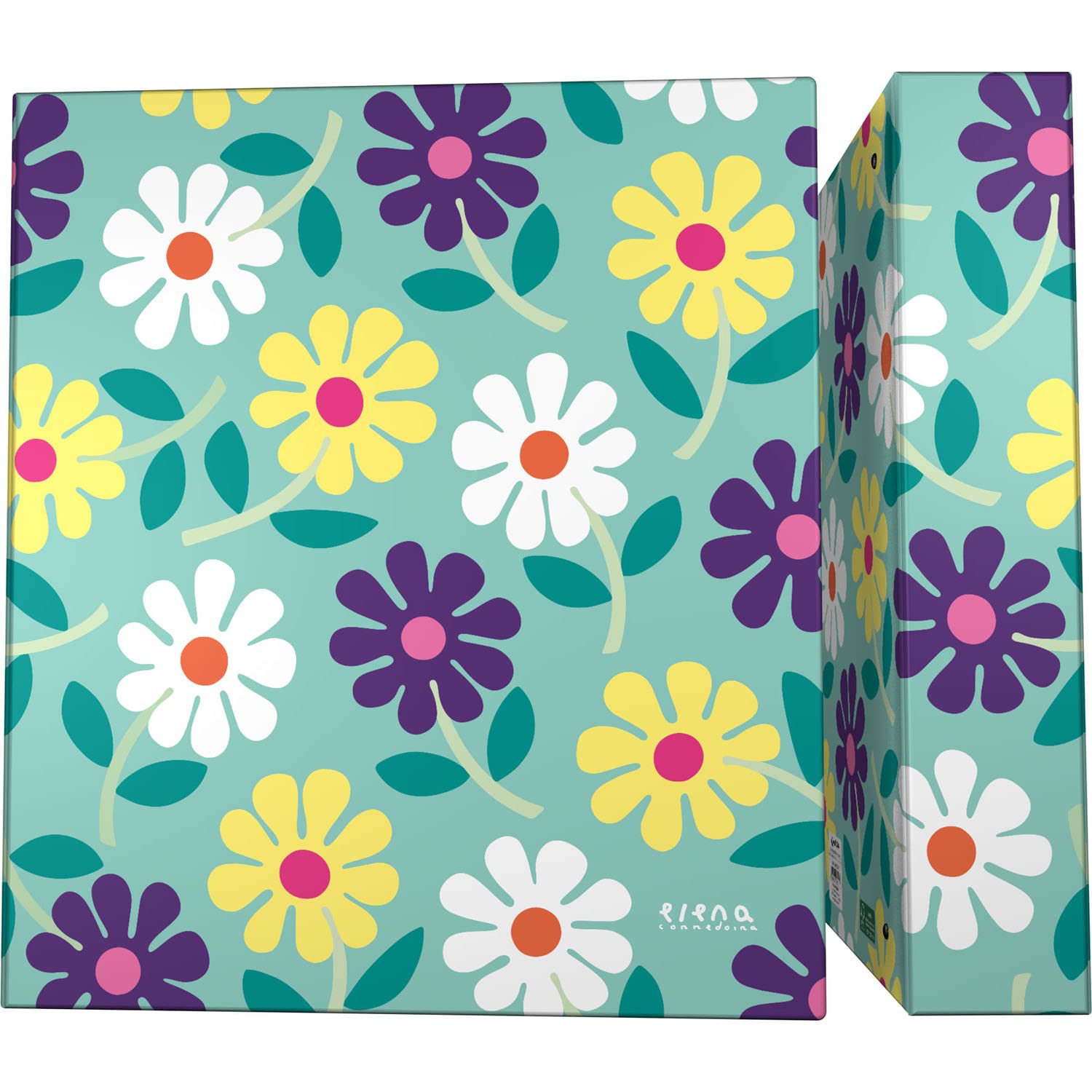 Grafoplás | A4 School Binder | 4 Mixed Rings 40 mm | Elena Corredoira Collection | Flowers | Soft Touch | FSC Certified
