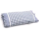 Edomi Upgrade Buckwheat Hull Pillow, Small Size Cervical Neck Pillow with Pillowcase, Back Support for Side Sleeper Sleeping or As a Neck Pain Pillows(20x11 Inches, Blue)