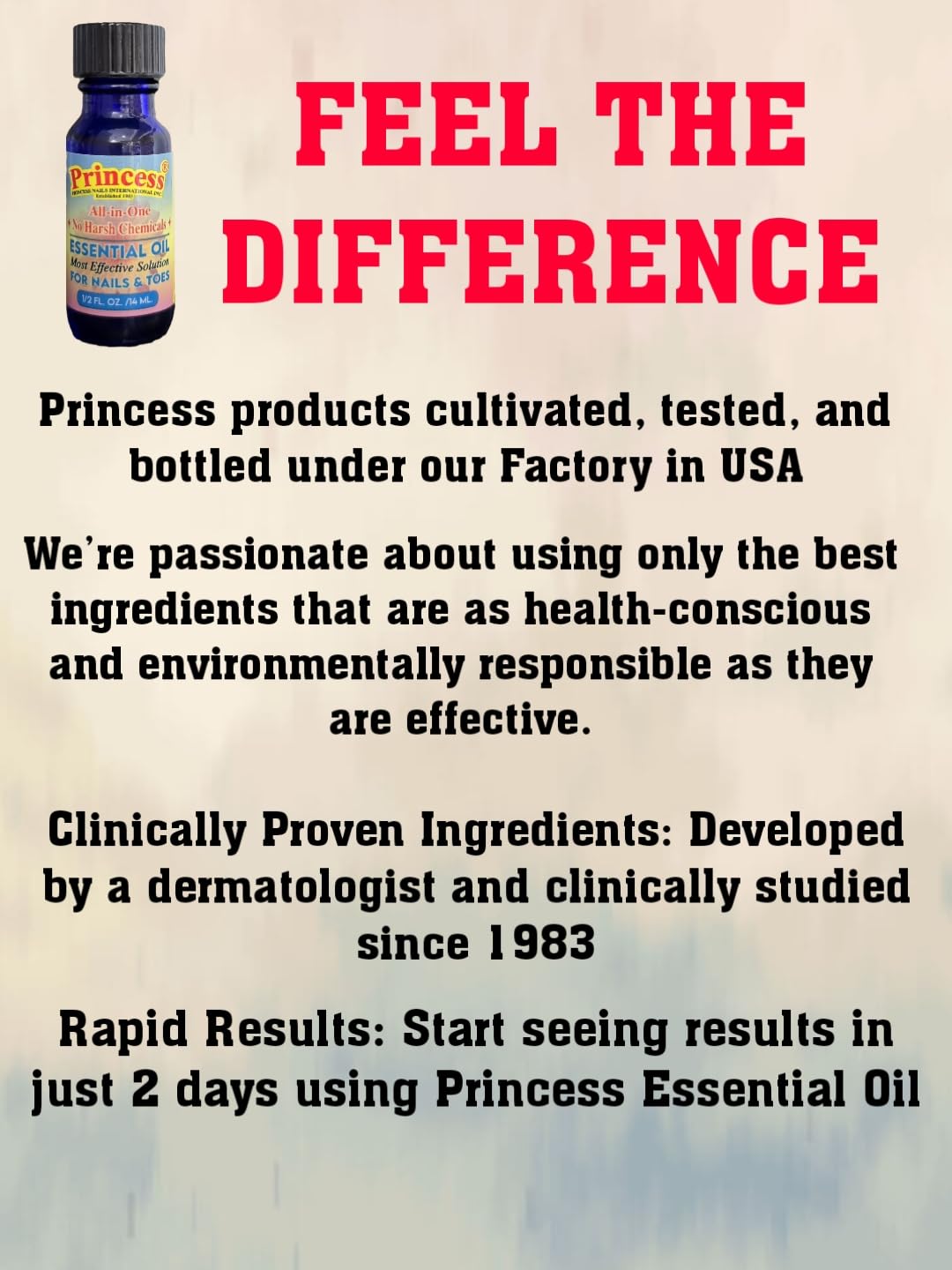 Princess Essential Oil Nail Fungus Treatment /100% Made in USA/Organic Natural Ingredients/Healthy Renewal/Restore Weak & Discolored/Moisturize Cuticles 1/2 FL.OZ 14 ML - Image 3