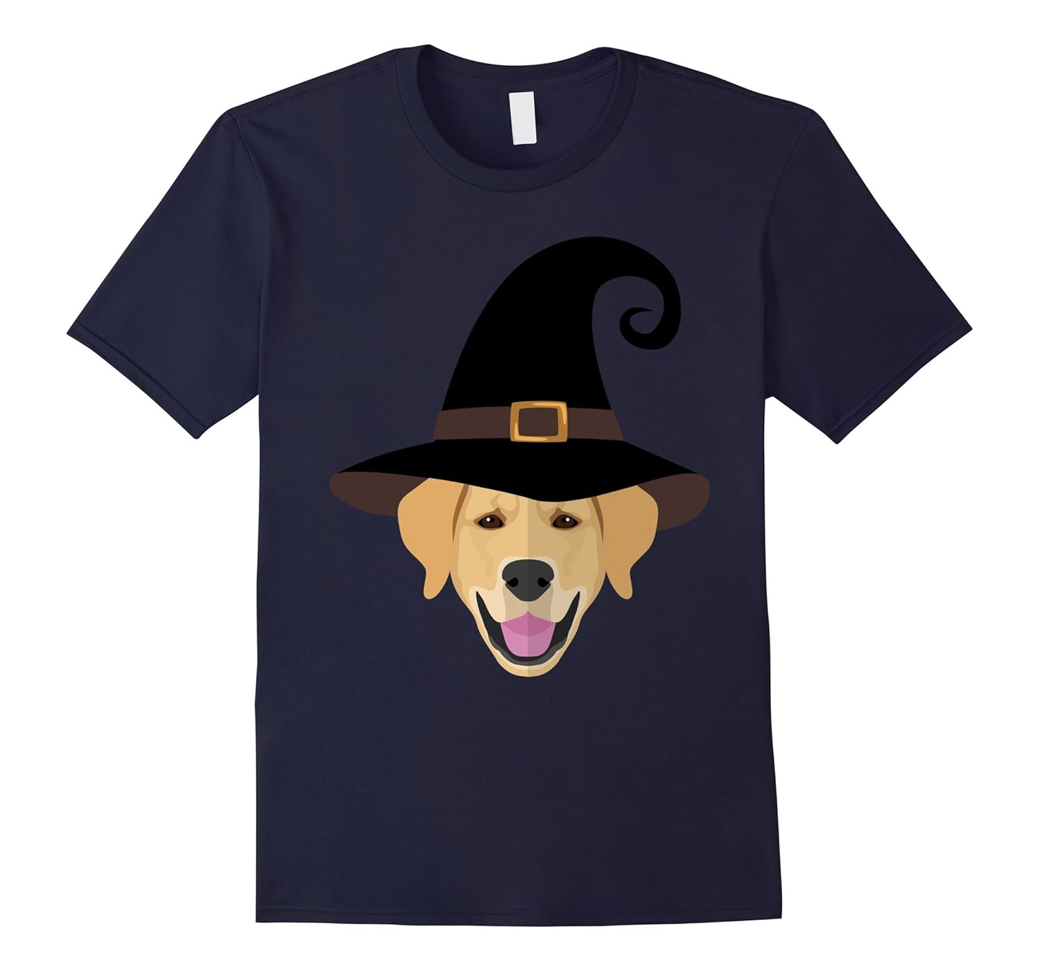 Golden Retriever Dog With Witch Hat Funny Halloween Tshirt-ANZ