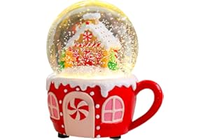 DREAM GARDEN Christmas Snow Globes for Kids, Musical Snow Globe Gingerbread House Glass Snowglobes Christmas Birthday Gift for Girls Kids Daughters