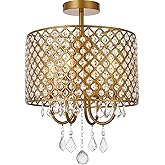 Living District Elise 4-Light Transitional Metal Flush Mount in Brass Finish