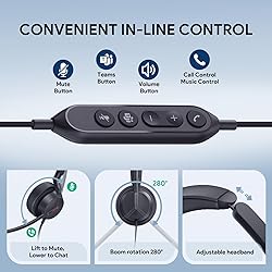 Yealink UH44 Teams Certified USB Wired Headset with